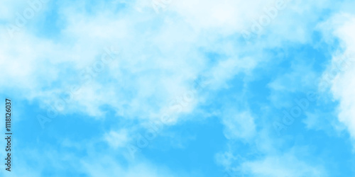 Blue sky with white clouds background, Romantic sky, nature background of romantic summer blue sky with fluffy clouds, Beautiful puffy clouds in bright blue sky in day sunlight.