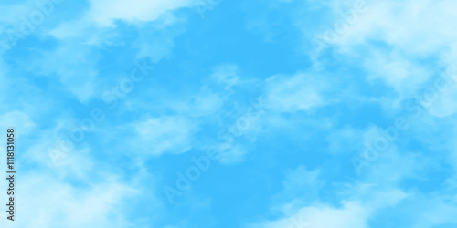 Blue sky with white clouds background, Romantic sky, nature background of romantic summer blue sky with fluffy clouds, Beautiful puffy clouds in bright blue sky in day sunlight.