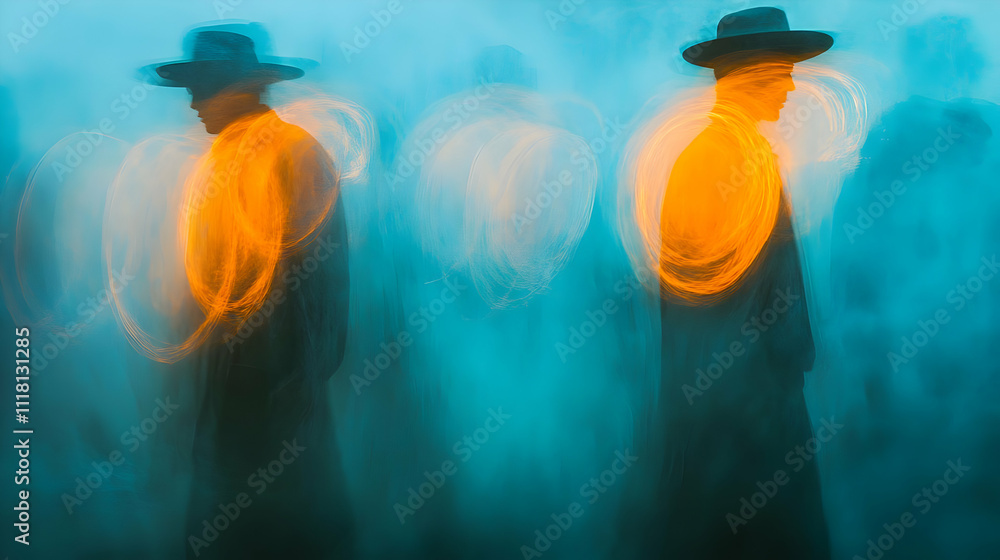 Soft abstract Reyes Magos with luminous trails and copy space concept as Gentle camera movement over a soft abstract scene featuring Reyes Magos with luminous trails representing wisdom and magic perf Soft abstract Reyes Magos with luminous trails and copy space concept as Gentle camera movement over a soft abstract scene featuring Reyes Magos with luminous trails representing wisdom and magic perf