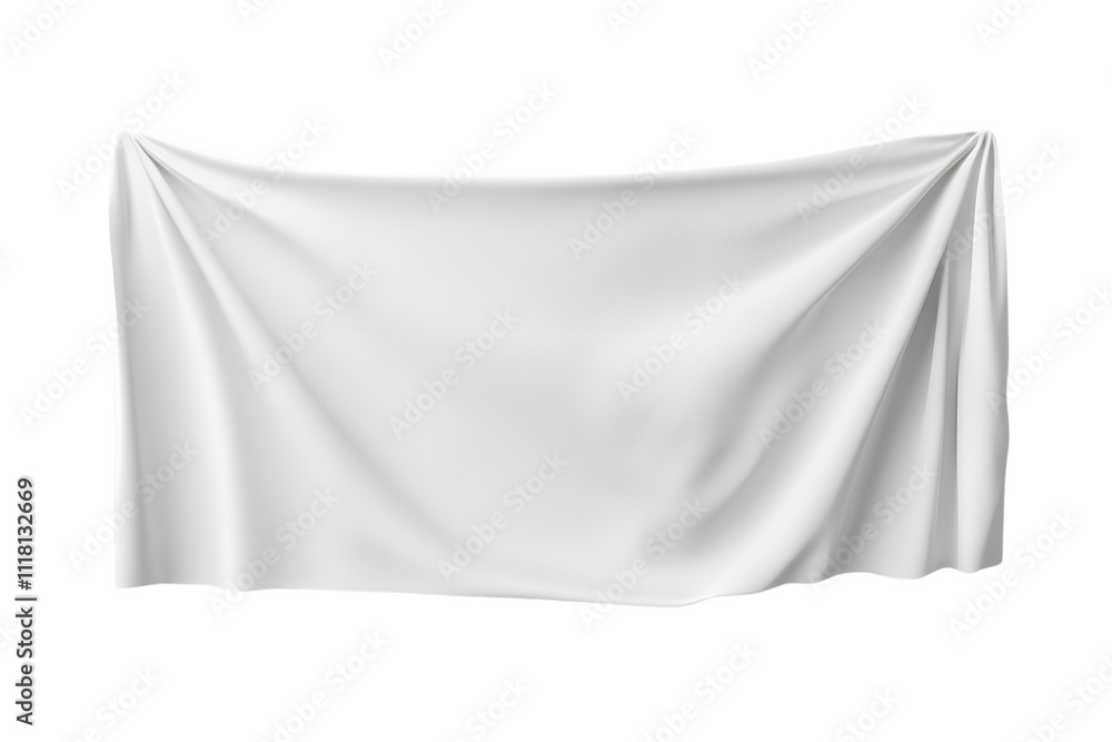 White Draped Fabric Banner Mockup White Draped Fabric Banner Mockup