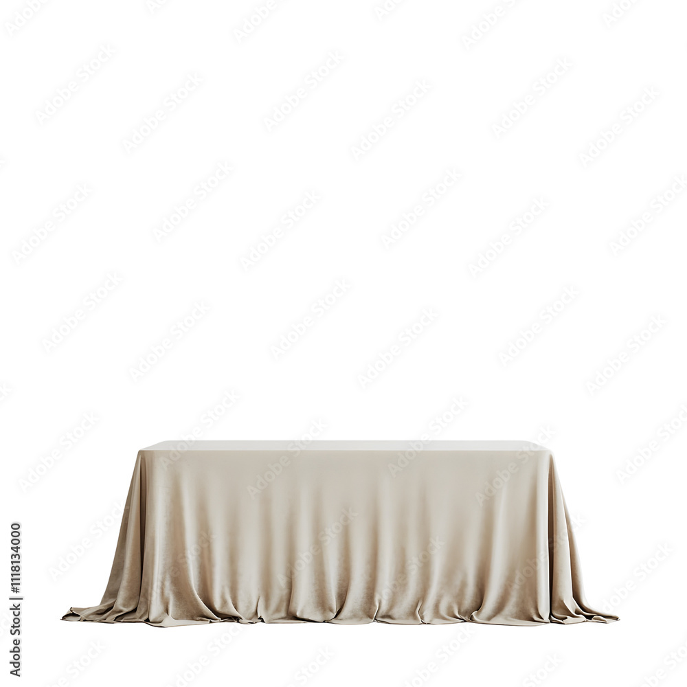 Beige Tablecloth Draped on a Table Beige Tablecloth Draped on a Table