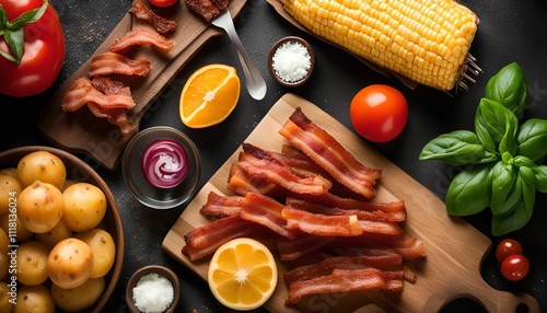 Wallpaper Mural Crispy Bacon and Fresh Ingredients Torontodigital.ca