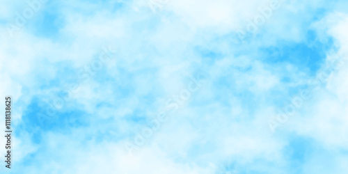 Blue sky with white clouds background, Romantic sky, nature background of romantic summer blue sky with fluffy clouds, Beautiful puffy clouds in bright blue sky in day sunlight.