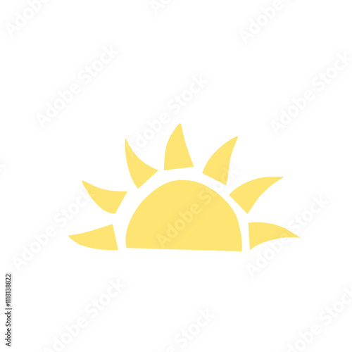Yellow doodle half sun