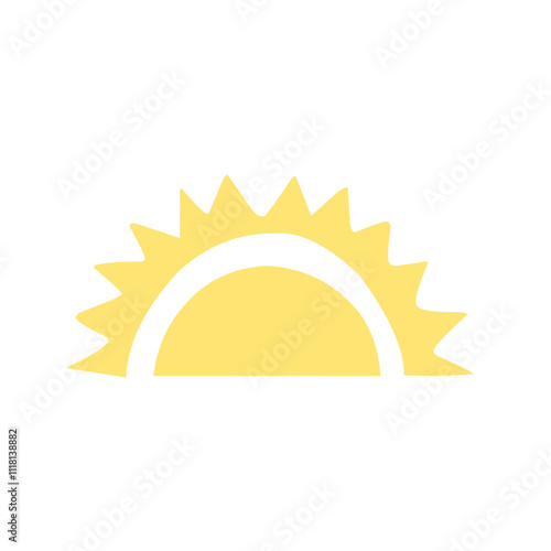 Yellow doodle half sun