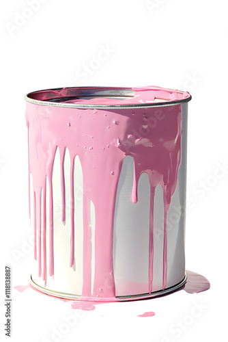 Pink Paint Dripping from Can