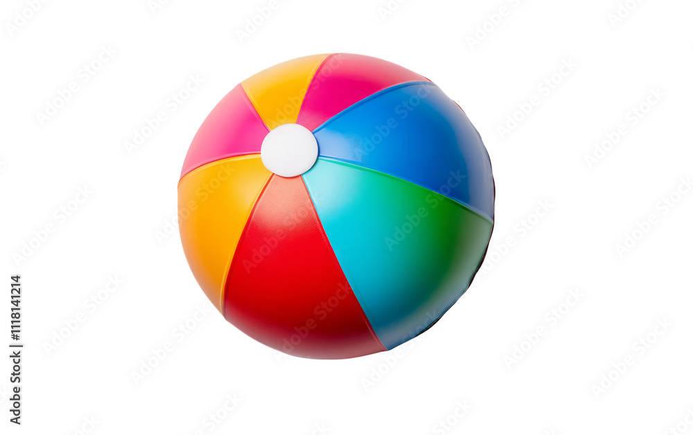 Colorful Beach Ball on Transparent Background Colorful Beach Ball on Transparent Background