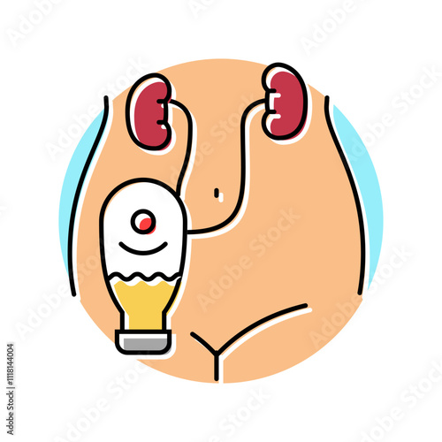 hydronephrosis urology color icon vector. hydronephrosis urology sign. isolated symbol illustration
