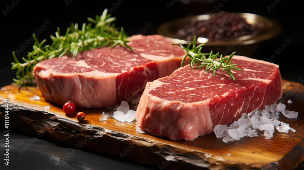 Preparing kobe beef medallions gourmet culinary techniques professional kitchen high-resolution detail marble surface captivating presentation Preparing kobe beef medallions gourmet culinary techniques professional kitchen high-resolution detail marble surface captivating presentation