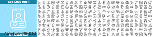 Influencer Line Editable Icons set.