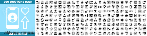 Influencer Duotone Editable Icons set.