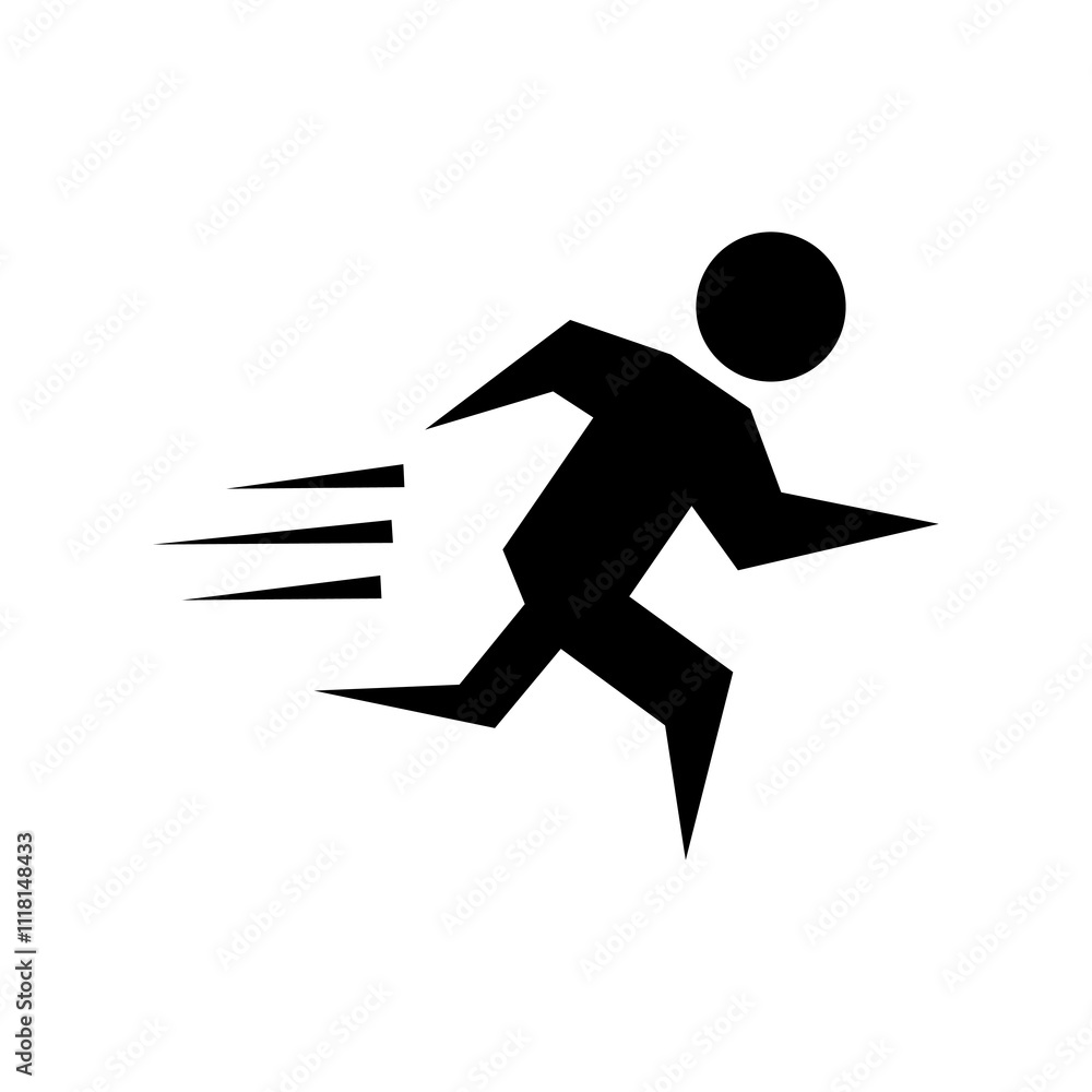 Human sprint icon, fast motion icon vector illustration. Human sprint icon, fast motion icon vector illustration.