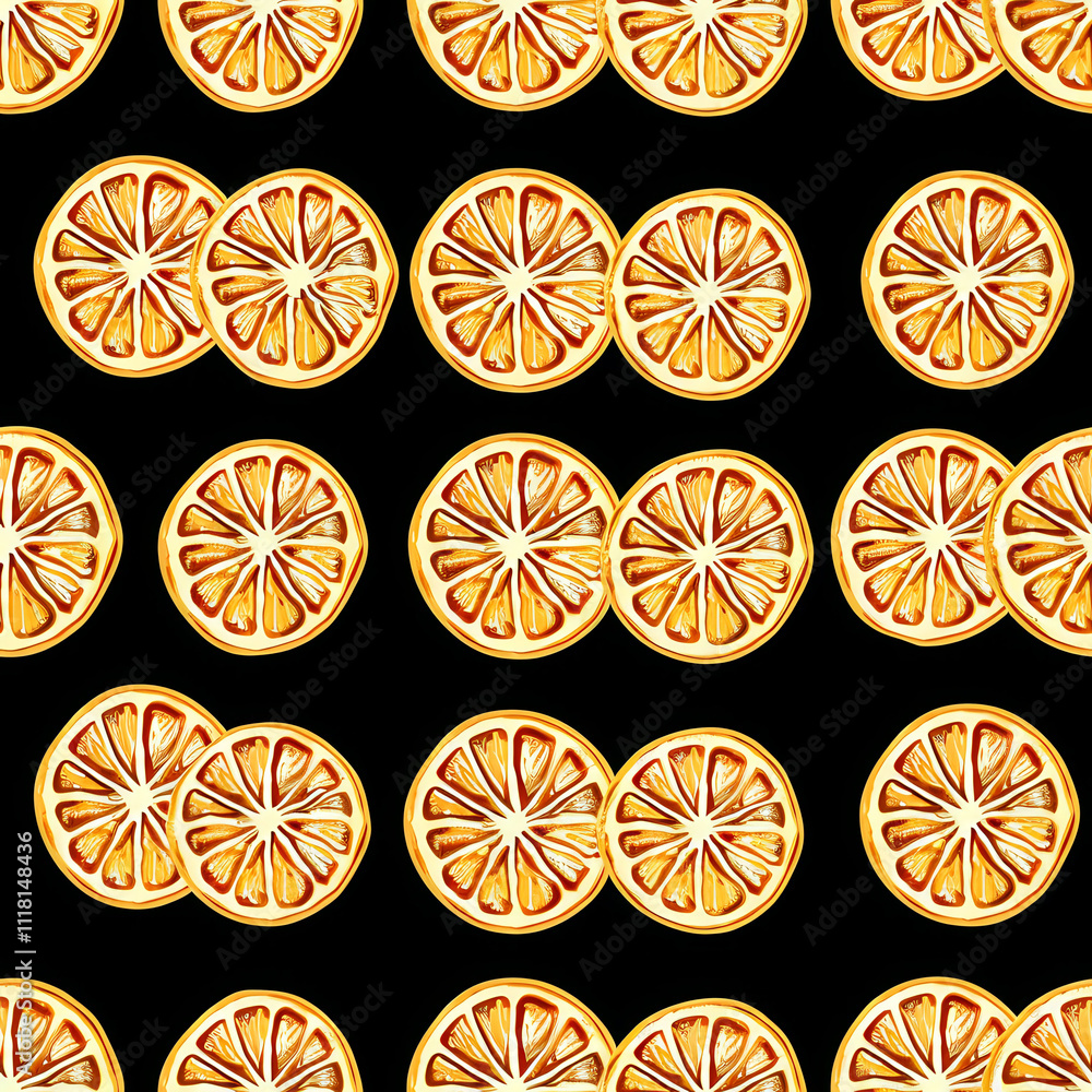 A black and white image of oranges with a gold background. The oranges are arranged in a pattern, with some overlapping and others not. Scene is warm and inviting A black and white image of oranges with a gold background. The oranges are arranged in a pattern, with some overlapping and others not. Scene is warm and inviting