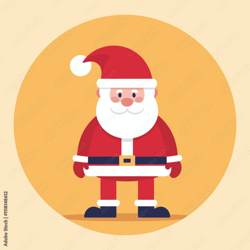 Cartoon smiling Santa Claus in a red suit and white beard Cartoon smiling Santa Claus in a red suit and white beard