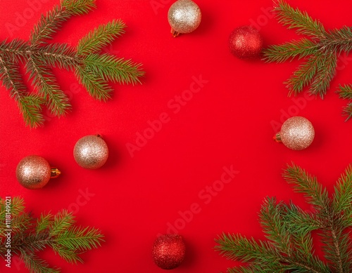 Beautiful composition with blank Christmas background with Closeup view  photo