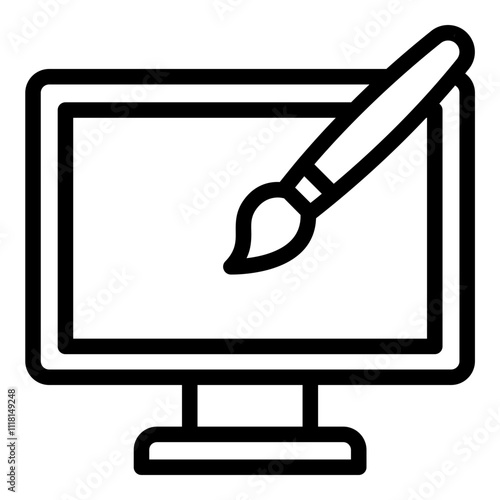Digital art icon. Vector line icon