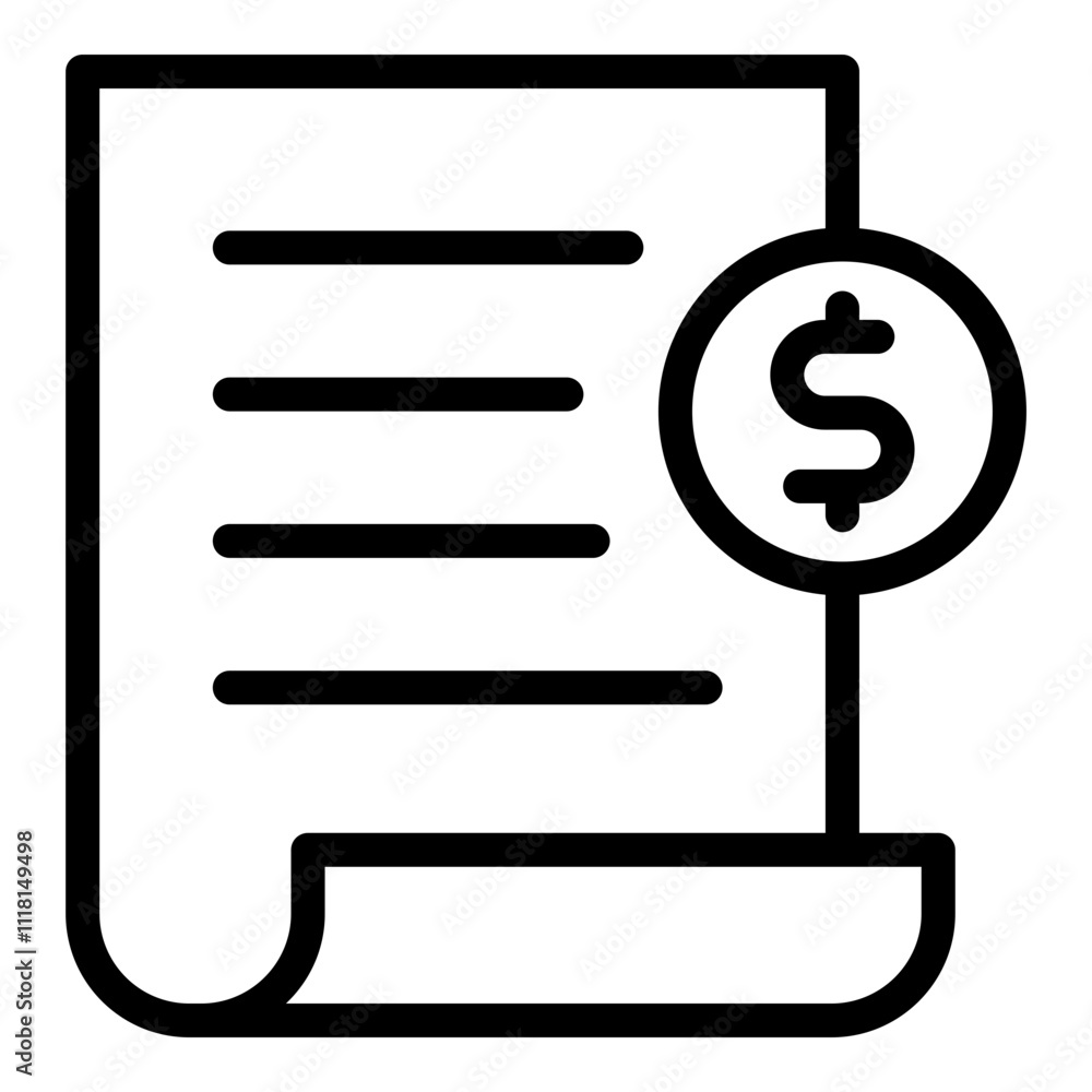 Fee icon. Vector line icon Fee icon. Vector line icon