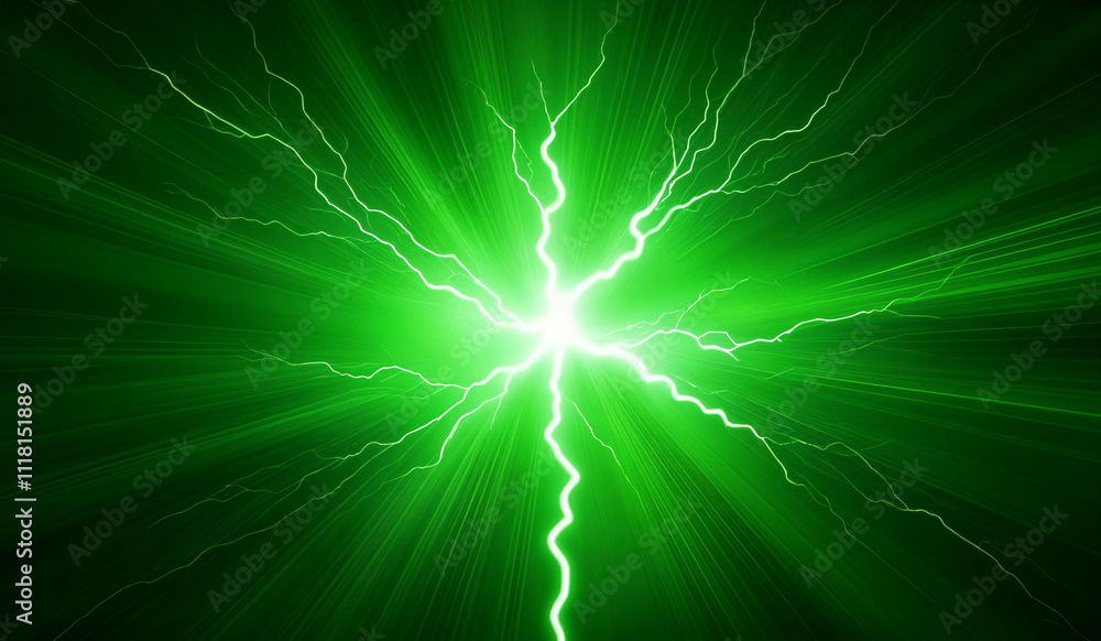 Green lighting energy flash background. AI Generated Green lighting energy flash background. AI Generated
