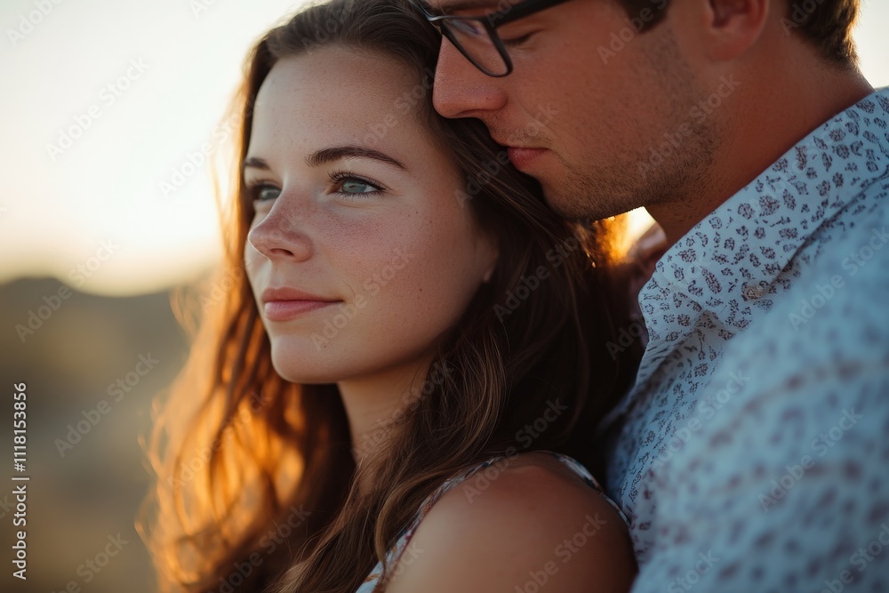 This image features a couple embracing in a serene outdoor setting, their expressions reflecting comfort and love, illuminated by soft sunlight during a relaxed moment together. This image features a couple embracing in a serene outdoor setting, their expressions reflecting comfort and love, illuminated by soft sunlight during a relaxed moment together.