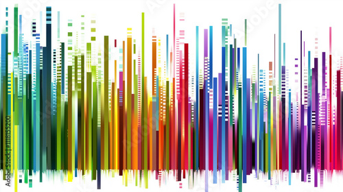 Vertical multi-colored lines background with white background