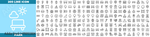 Park Line Editable Icons set.