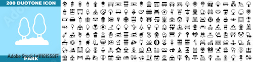 Park Duotone Editable Icons set.