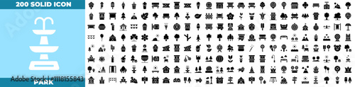 Park Solid Editable Icons set.