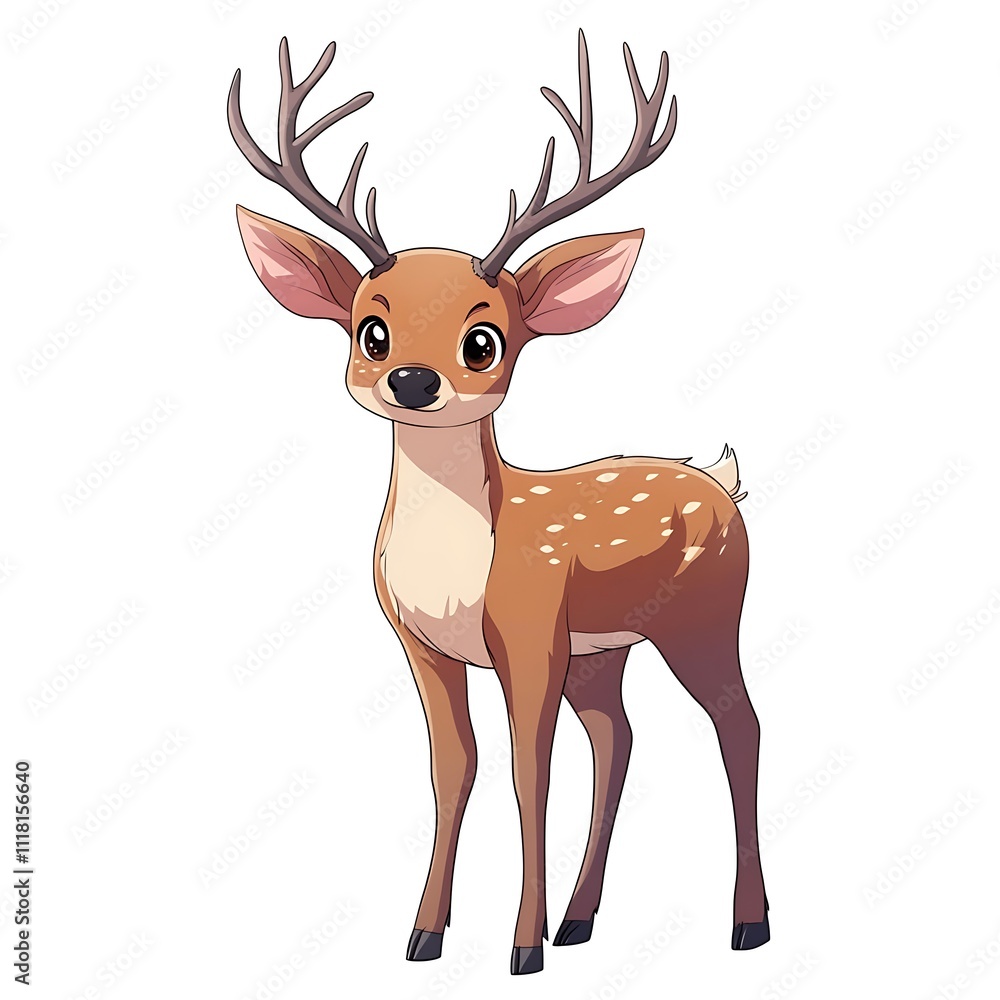 Deer character in anime style on a white background.