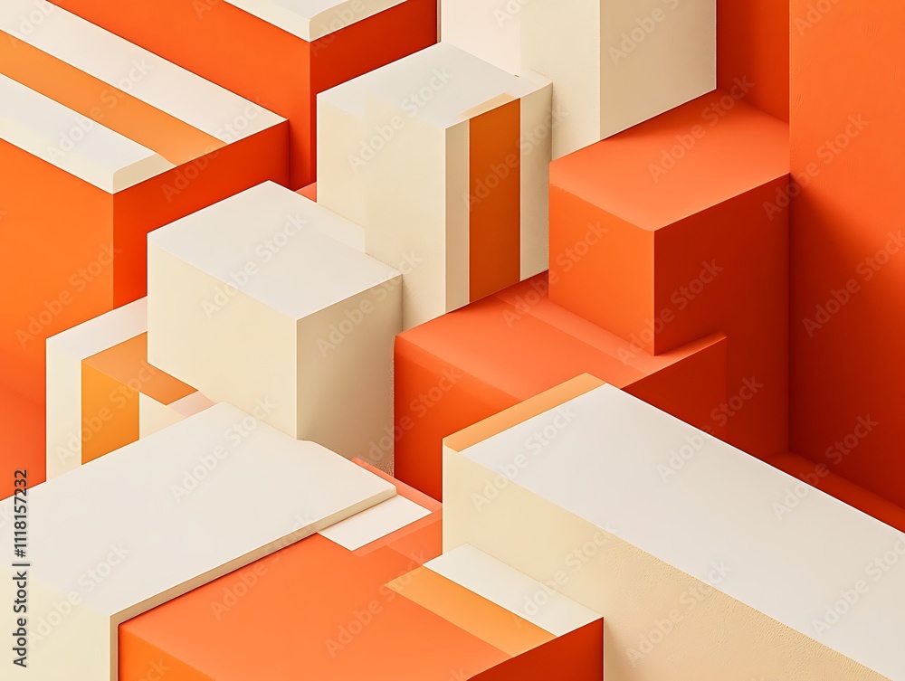 Fototapeta premium Sunset Tones in Geometric Harmony