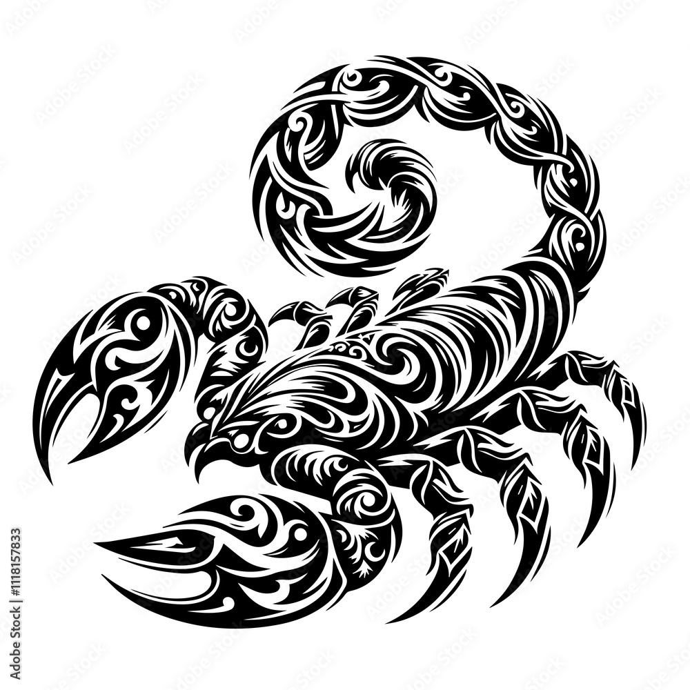 scorpione tribale tatuaggio. Generative AI scorpione tribale tatuaggio. Generative AI