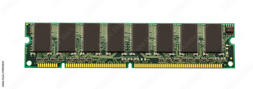 Computer memory card isolated on white