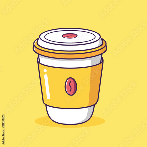 A drawing illustration vector of a cup of coffee 
