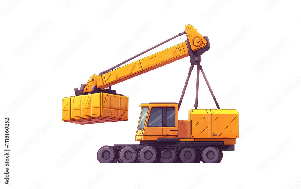 Yellow Crane on Transparent Background Yellow Crane on Transparent Background