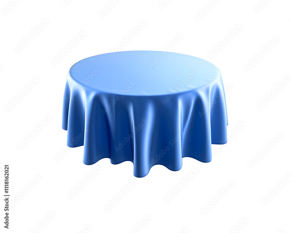 Blue Tablecloth on Round Table Blue Tablecloth on Round Table