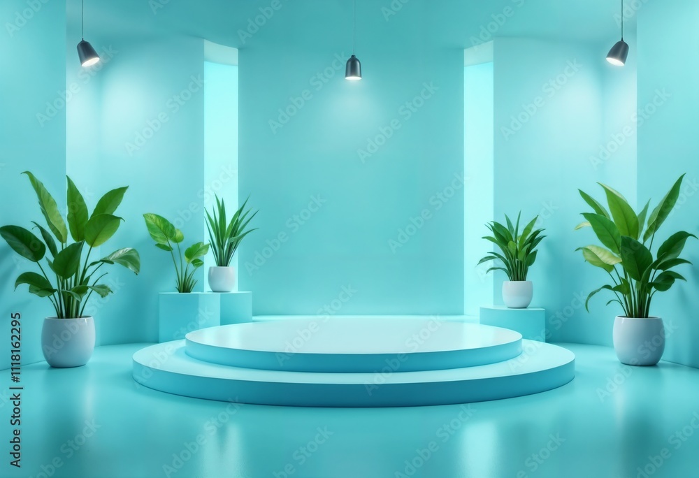 Modern Minimalistic Interior With Green Plants And Soft Lighting Modern Minimalistic Interior With Green Plants And Soft Lighting