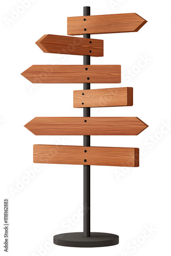 Wooden Signpost with Blank Arrows