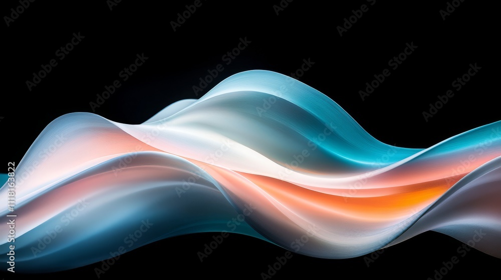 Long Glowing Light Threads Weaving Through Darkness, Forming Abstract Patterns and Shapes Long Glowing Light Threads Weaving Through Darkness, Forming Abstract Patterns and Shapes
