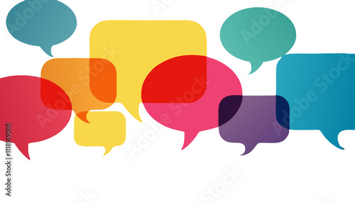 Colorful Speech Bubbles, Concept, Vector