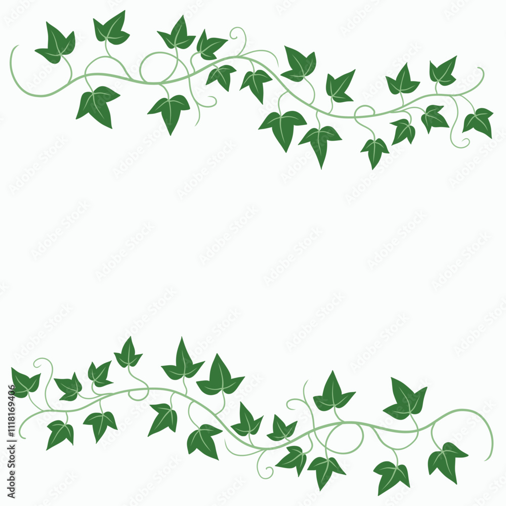 Floral ivy drawing decorative ornament flat design. Floral ivy drawing decorative ornament flat design.