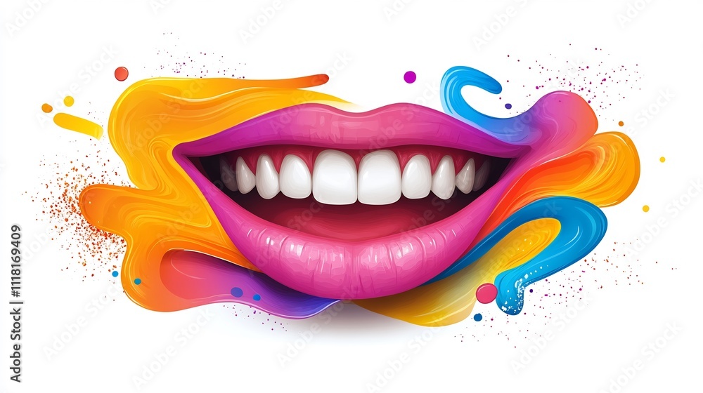 Vibrant Smile: A Colorful Artistic Representation of a Healthy Smile Vibrant Smile: A Colorful Artistic Representation of a Healthy Smile