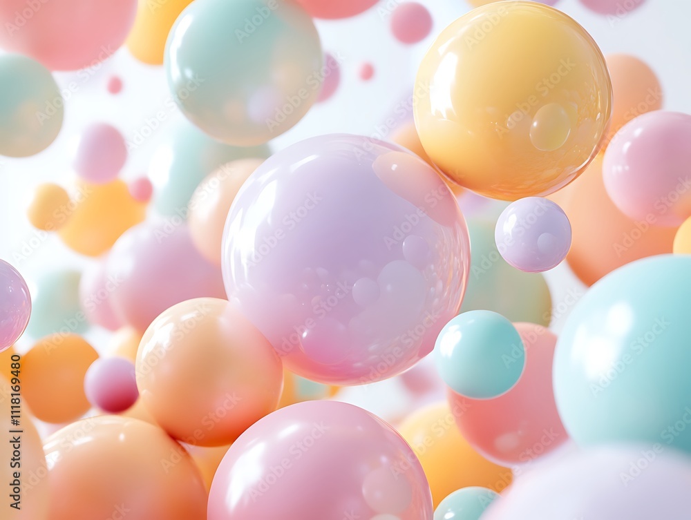 Dreamy Pastel Spheres: A Soft Abstract Composition Dreamy Pastel Spheres: A Soft Abstract Composition