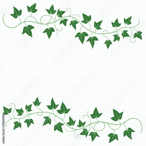 Floral ivy drawing decorative ornament flat design.