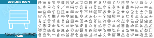 Park Line Editable Icons set.