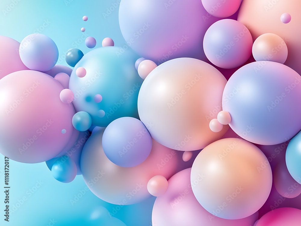 Dreamy Pastel Spheres: A Soft Abstract Composition Dreamy Pastel Spheres: A Soft Abstract Composition
