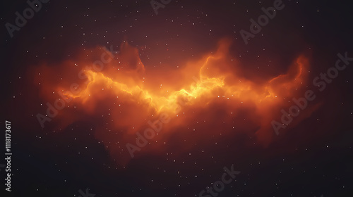 Cosmic firestorm: stunning celestial display of fiery nebula in deep space. Aether. Illustration photo