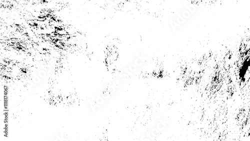 Abstract vector noise. Small particles of debris and dust. Grunge white and black wall background.