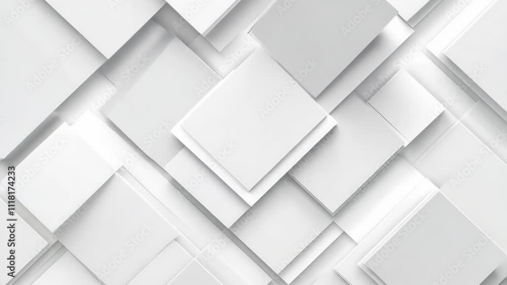 Abstract 3D Motion of White Cubes in Minimal Geometric Design Abstract 3D Motion of White Cubes in Minimal Geometric Design