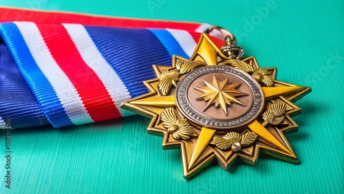 exemplary service medal in studio background and high detailing