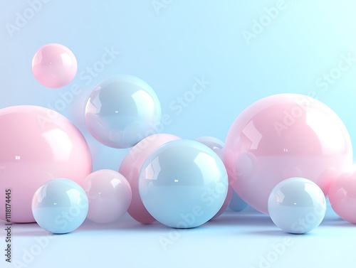 Dreamy Pastel Spheres: A Soft Abstract Composition