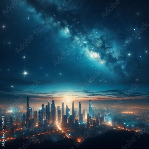 Night Sky Long exposure shots of the stars or a city skyline at